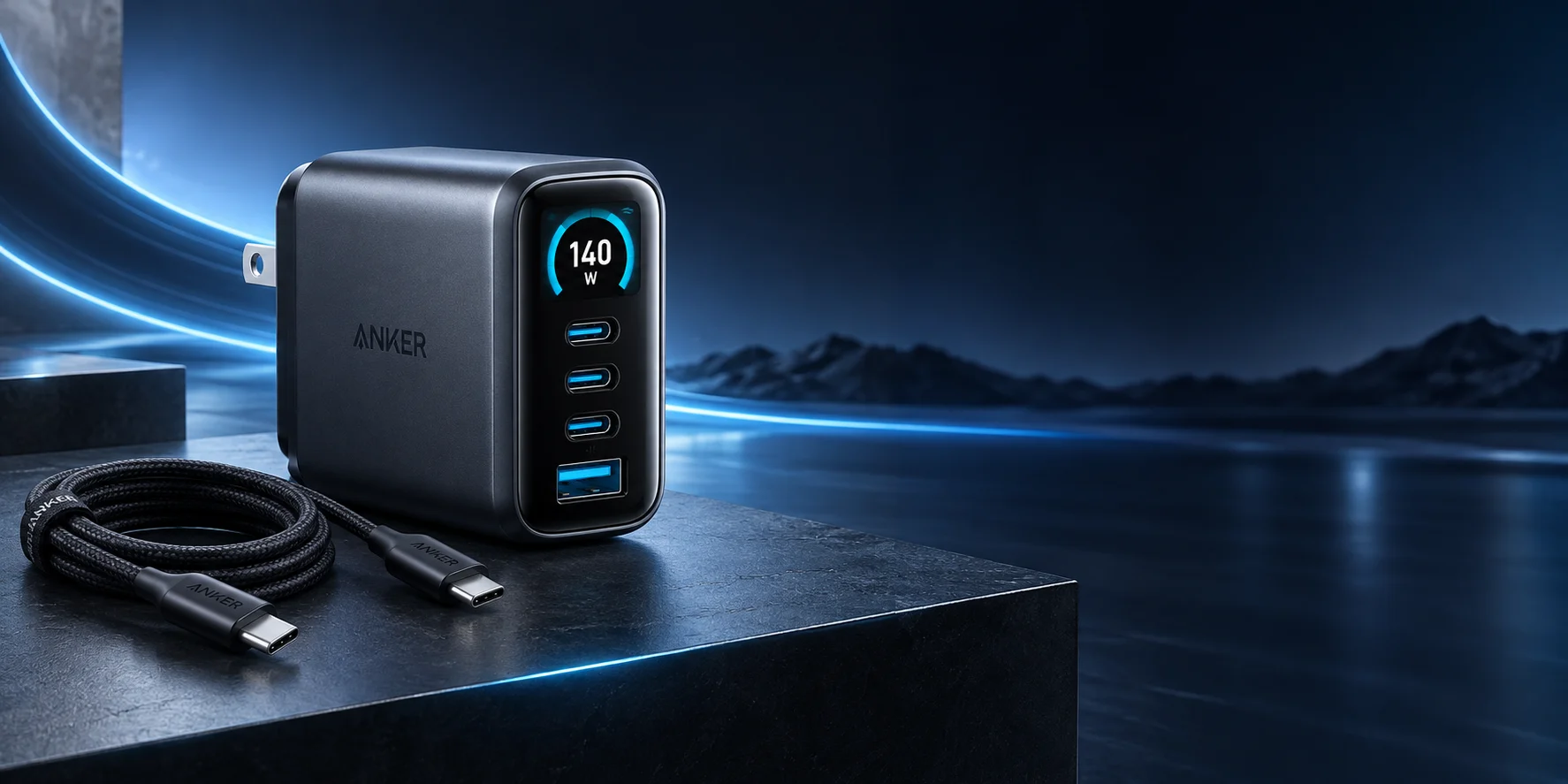 Anker Charger 140W 4-Port PD 3.1 with USB-C Cable (A2697/B2697) تصویر 2