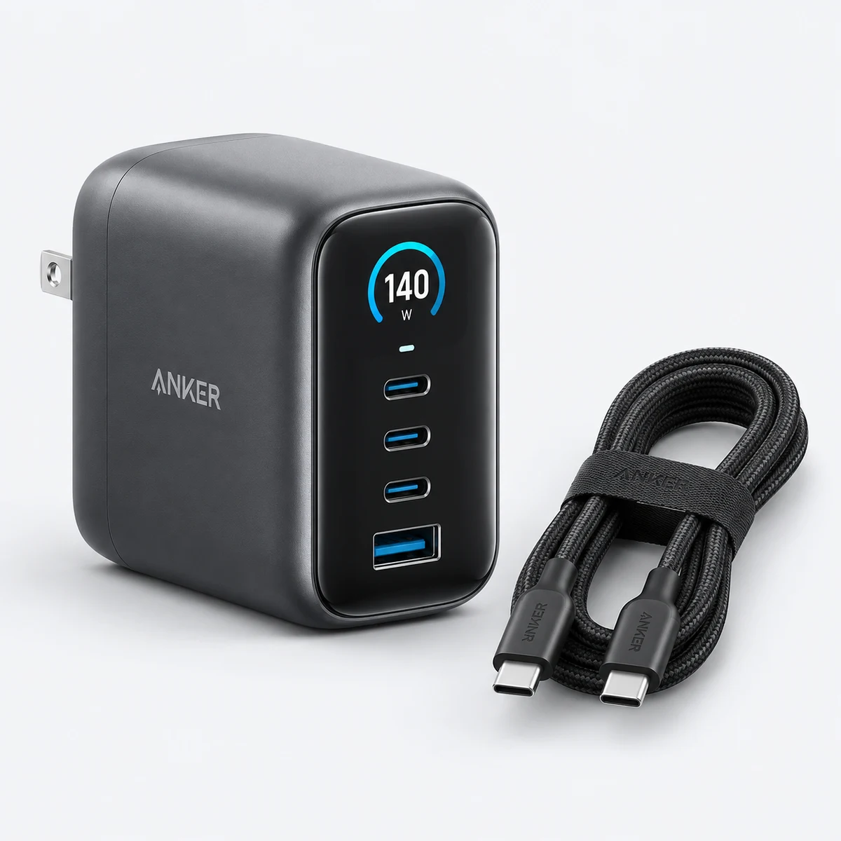 Anker Charger 140W 4-Port PD 3.1 with USB-C Cable (A2697/B2697)