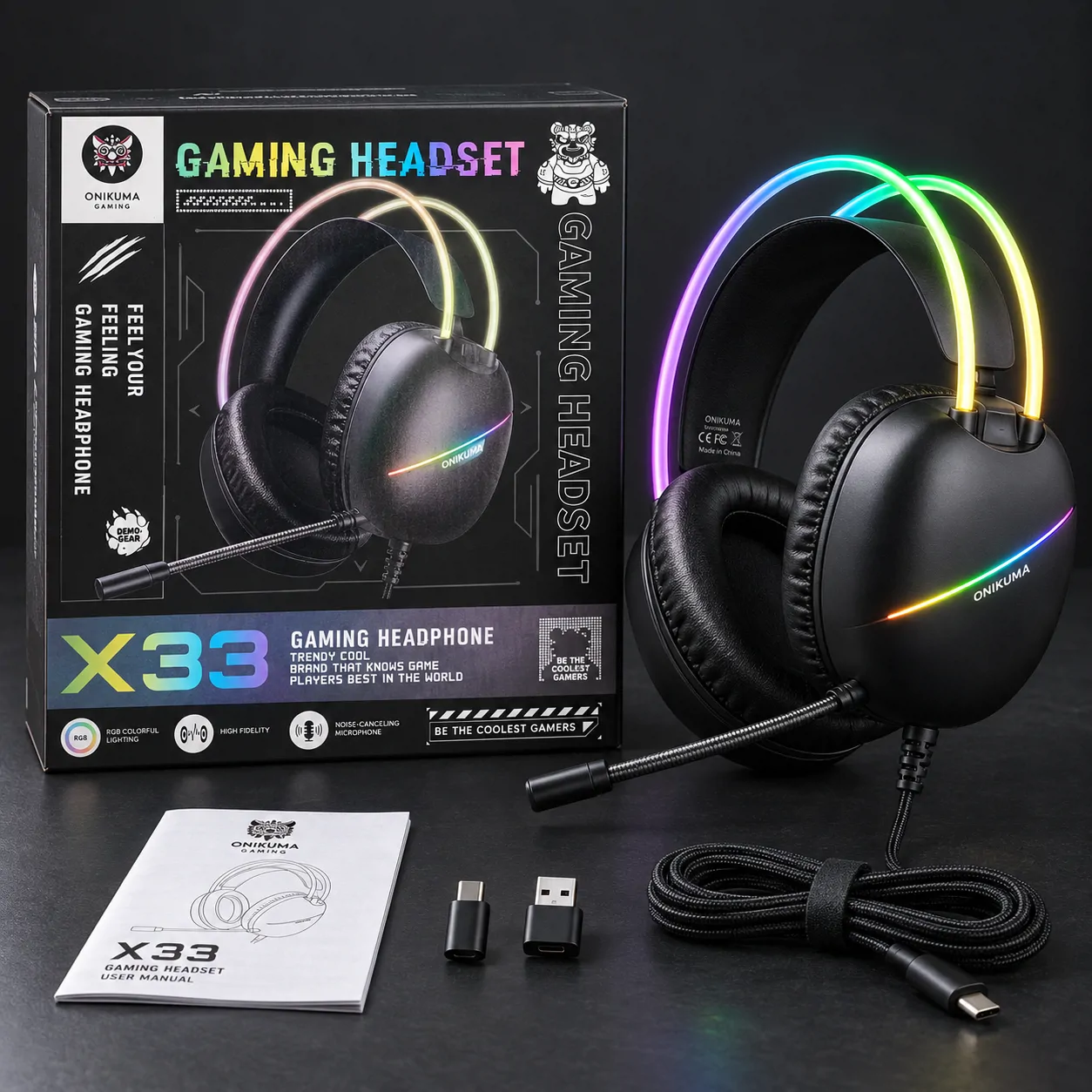 Headphone Gaming ONIKUMA X33 تصویر 2