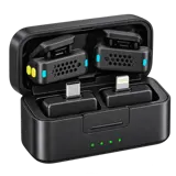 میکروفون یقه‌ای بی‌سیم دو نفره Porodo Orion مدل PDLAMPHF75BK با گیرنده USB-C و Lightning تصویر کوچک 4