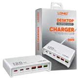 شارژر رومیزی ۶ پورت LDNIO Q605EU با توان مجموع ۱۲۰ وات تصویر کوچک 2